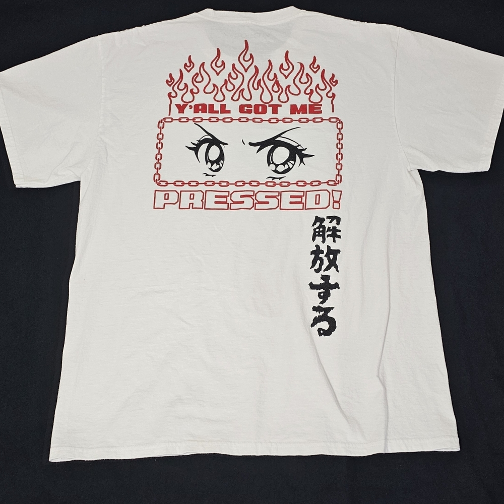 Zumiez White Tee with Y'ALL GOT ME PRESSED Unisex Large